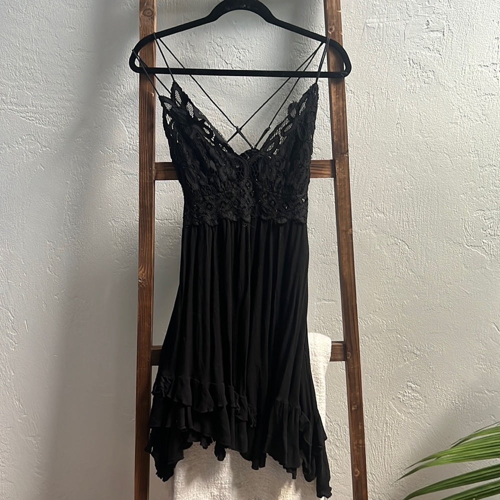 Free People Lacy Black Dress